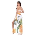 thumbnail image 3 of FORMRS Womens Beach Sarong Semi-Sheer Bikini Wrap Skirt Swimsuit Cover-ups, Orange Watercolor Bees, 3 of 7