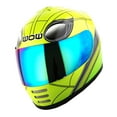 thumbnail image 2 of Wow! Motorcycle Full Face Helmet Street Bike BMX MX Youth Kids HKY-B15 Spider Green, 2 of 7