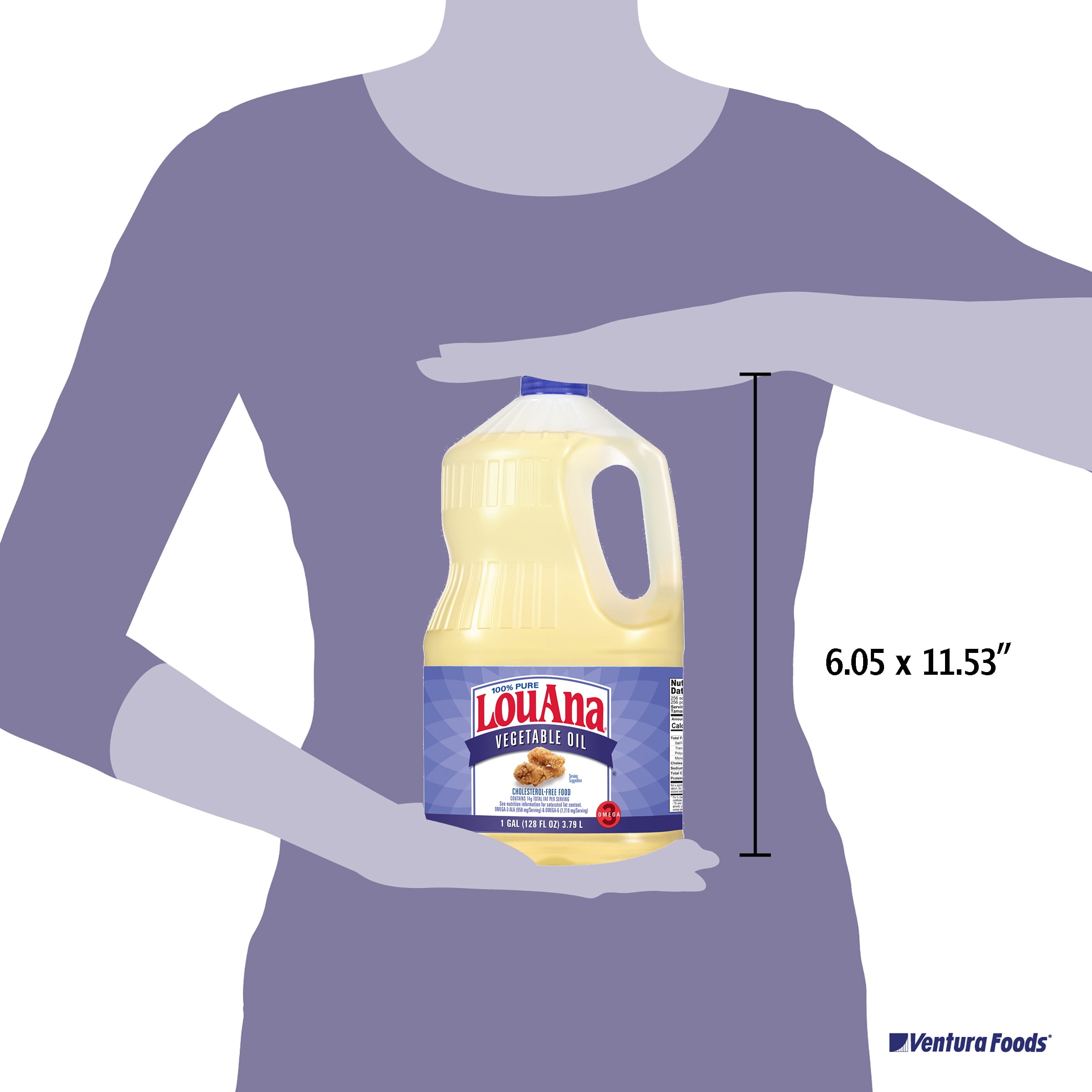 (4 pack) Ventura Foods LouAna Vegetable Oil, 128 oz