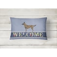 thumbnail image 2 of Carolines Treasures BB8300PW1216 Dutch Shepherd Welcome Canvas Fabric Decorative Pillow, Blue, 12H x16W, multicolor, 2 of 3