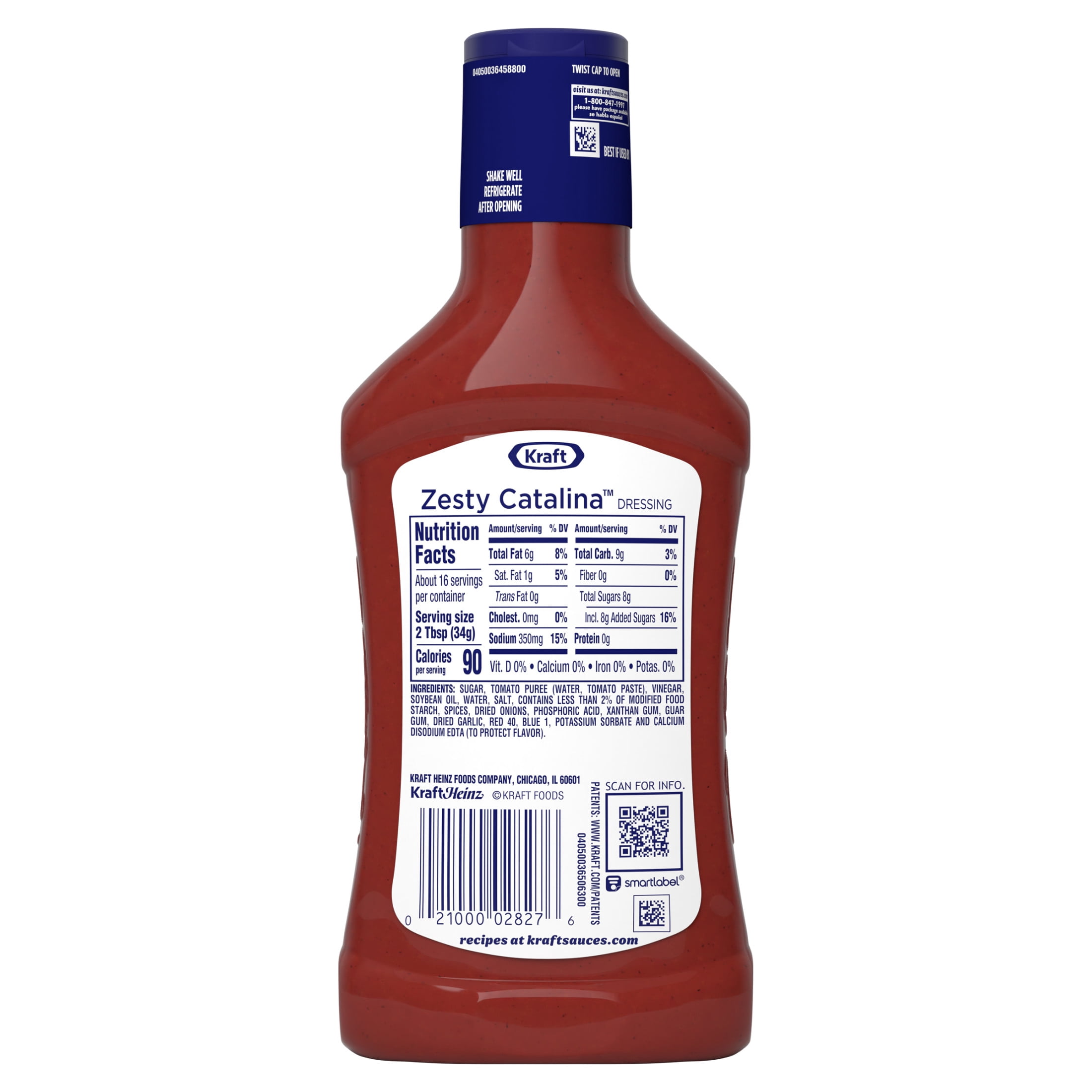 Kraft Zesty Catalina Dressing, 16 fl oz Bottle