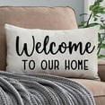 thumbnail image 6 of Farmhouse Throw Pillow Cover 12x20 Inch Welcome to Our Home Black Outdoor Rustic Lumbar Pillow Cover Decorative Throw Pillows Cases Cushion Covers Decorations for Porch Room Couch Sofa Decor, 6 of 6