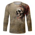 thumbnail image 3 of Tiweut Long Sleeve T Shirt for Men Graphic Printed Round Neck Retro Loose Pullover Tops, 3 of 4
