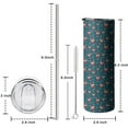 thumbnail image 5 of 20oz Dark Blue Christmas Reindeer Pattern Skinny Tumblers Stainless Steel Tumbler with Lid and Straw,Vacuum Insulated Double Wall Travel Tumbler Cups with Cleaning Brush for Coffee,Tea, 5 of 6