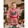 thumbnail image 3 of Loicainy Baby Toddler Boy Christmas Outfits 6 12 18 24 Months 2T 3T 4T Santa Embroidery Long Sleeve Pullover Stripe Pants Clothes Set, 3 of 9