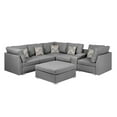 thumbnail image 4 of Amira Gray Fabric Reversible Sectional Sofa with USB Console and Ottoman, 4 of 5