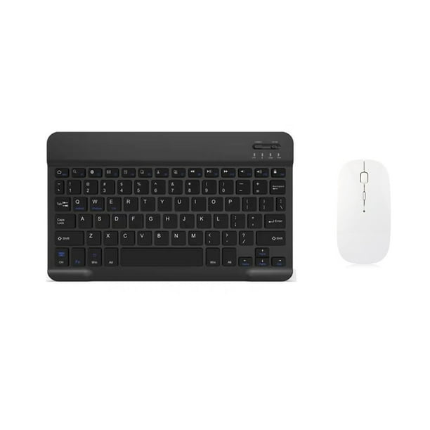 Teclado Bluetooth para tableta iPad, conjunto de teclado y ratón Bluetooth portátil ultrafino universal para teléfono Apple