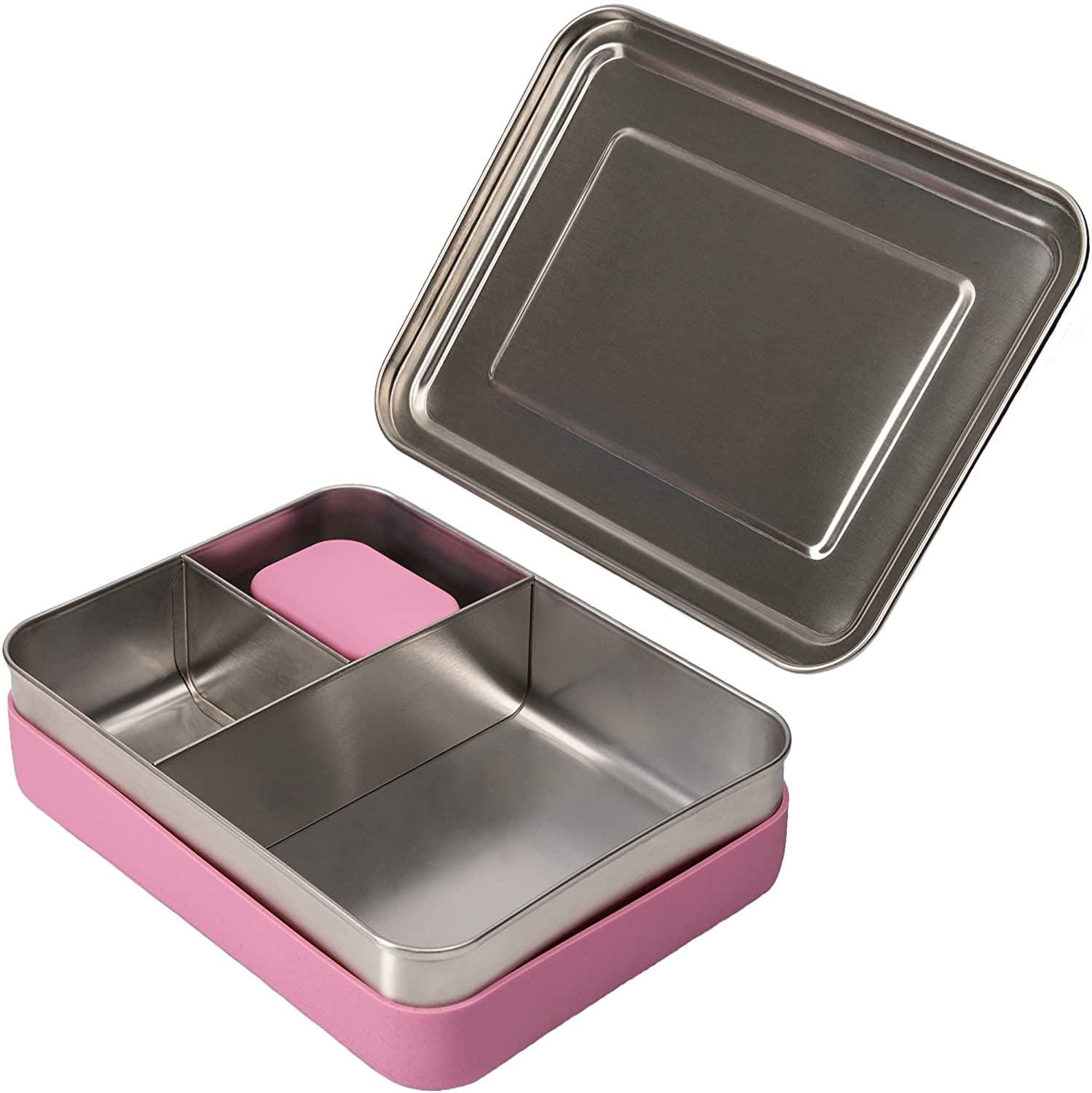 3-in-1 Stainless Steel Bento Box For Kids & Adults with Snack Pod - Holds 6  Cups of Food, 100% Crack-Resistant, Secure…