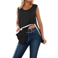 thumbnail image 2 of Workout Tanks for Women Women's Recovery Button Front Chemo Tank Cami Tops for Women Black L, 2 of 5