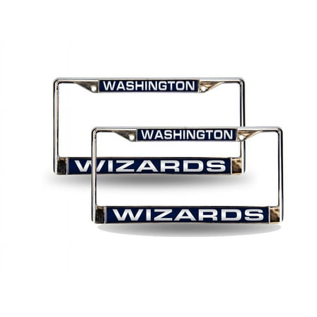 Washington Basketball Wizards Chrome Metal (Set of 2) Laser Cut License Plate Frames
