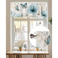 thumbnail image 5 of Blue Tulip Blossom Floral Watercolor Valances for Windows,Kitchen Valance Rod Pocket Short Curtain,Farm Plant Vintage Letter Valance Curtain Window Valances for Bedroom Living Room 60"x18", 5 of 9