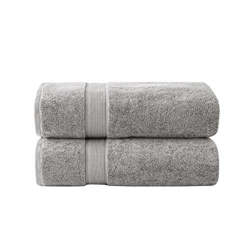MADISON PARK SIGNATURE 800GSM 100% Cotton Bath Sheet 2 Piece Set Silver 34x68