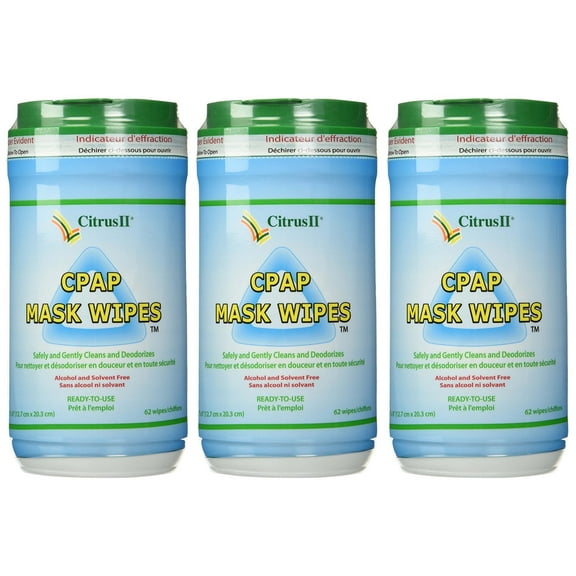 Beaumont CPAP Mask Cleaner Wipe Citrus ll - 3 Tubs of 62 Wipes