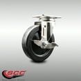 thumbnail image 2 of 5 Inch 316SS Soft Rubber Wheel Swivel Top Plate Caster with Brake Service Caster, 2 of 2