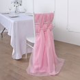 thumbnail image 2 of BalsaCircle 5 Pink Extra Premium Chiffon Chair Sashes Bows Ties Ceremony, 2 of 7