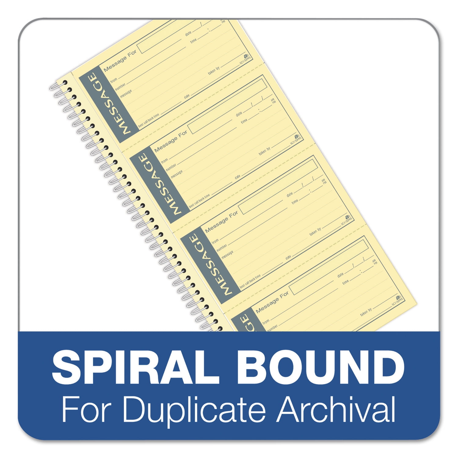 Write 'n Stick Phone Message Book, Two-Part Carbonless, 4.75 x 2.75, 4 Forms/Sheet, 200 Forms Total