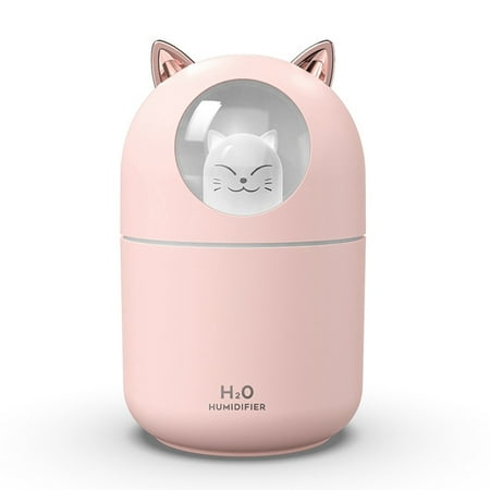 

Portable Small Humidifier 300Ml Mini Cool Mist Humidifier with Night Light USB Personal Humidifier Auto Shut-Off B