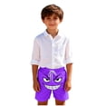 thumbnail image 4 of Pantalones cortos de playa para niños y niñas, de color liso, con estampado de expresión, transpirables y con bolsillos, para verano, 4 of 6