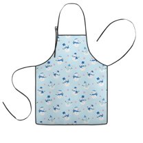 Light Blue Christmas Snowman Pattern Kids Aprons for Girls and Boys,Adjustable Neck Strap Toddler Aprons for Kids Cooking Baking