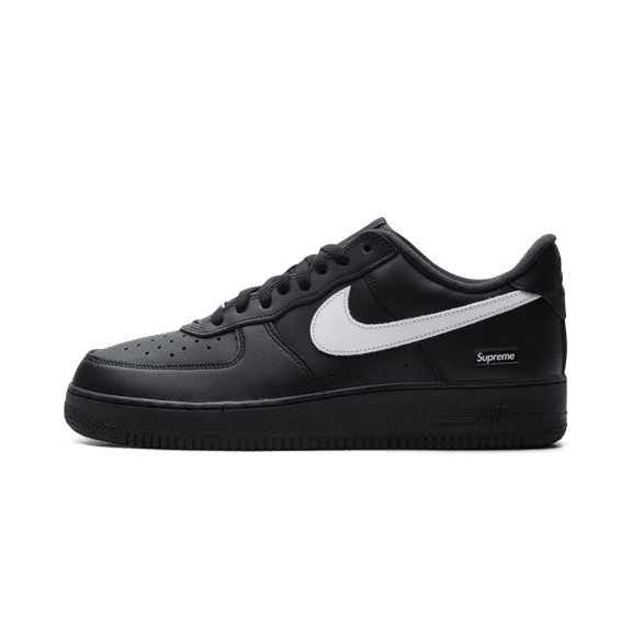 NIKE MENS Air Force 1 Low "Supreme - Mini Box Logo Black / White" CU9225 002 from Stadium Goods
