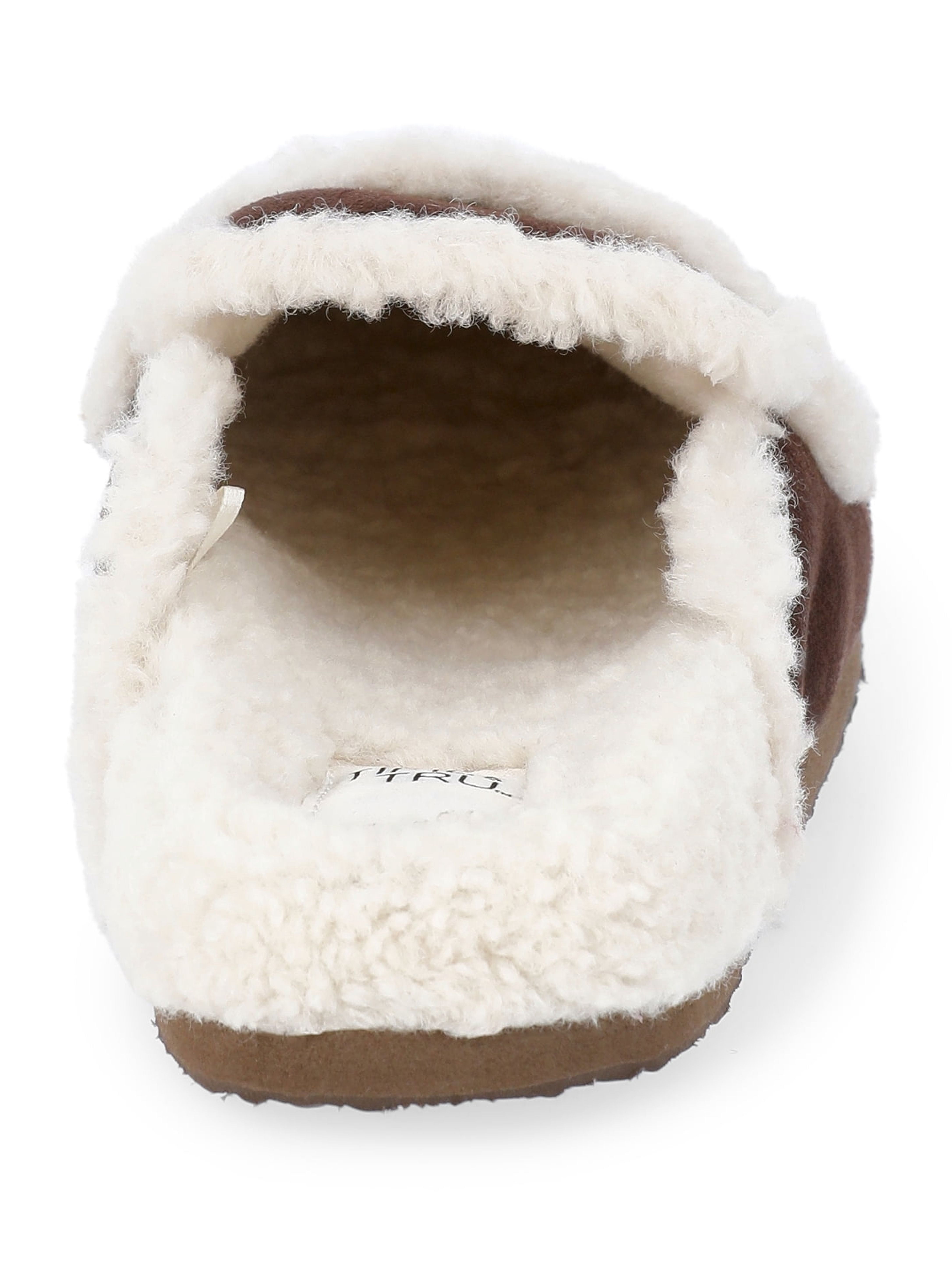 Time and Tru Women's Faux Shearling Slide On Loafers