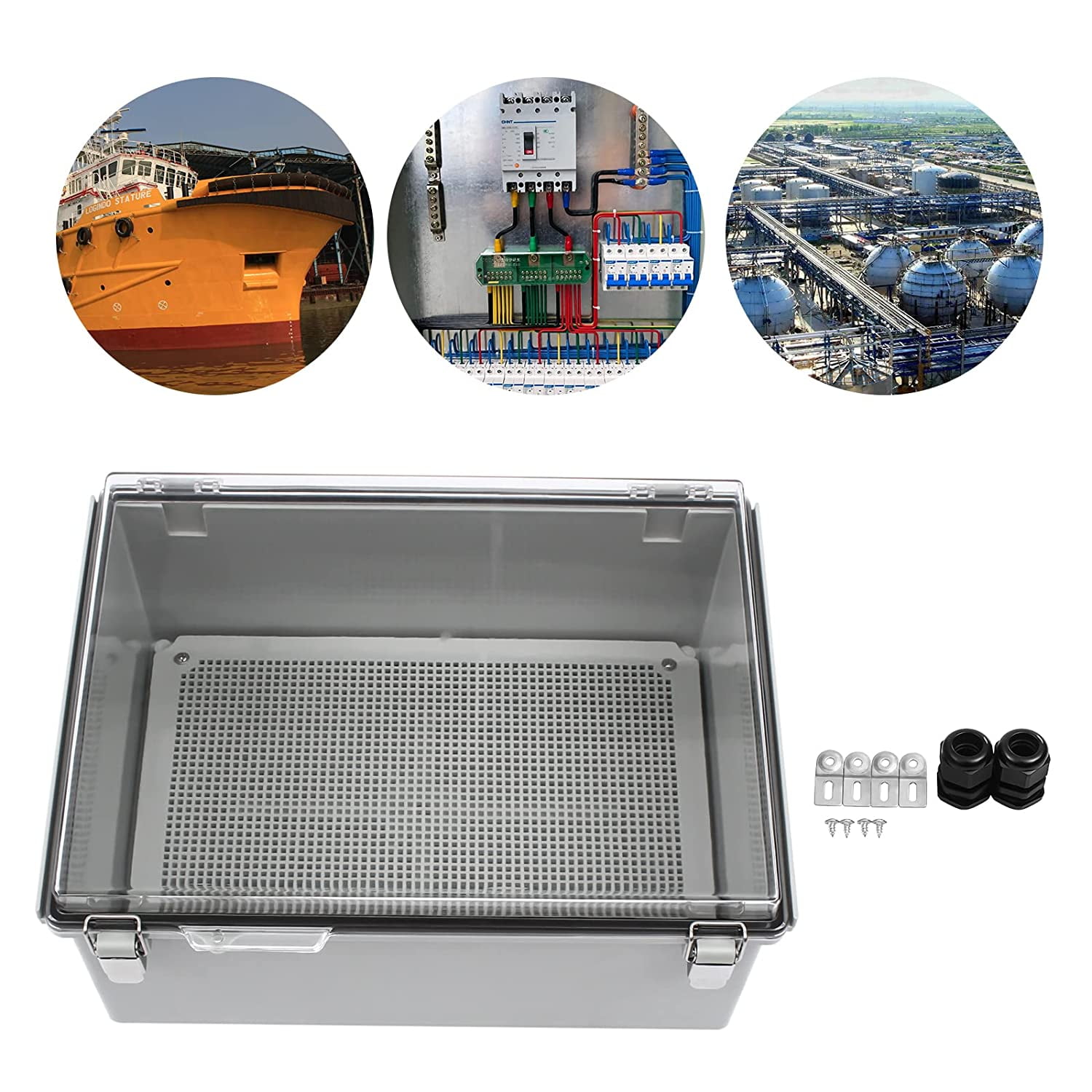 DENEST Junction Box Hinged Cover Stainless Steel Latch Project Box ...