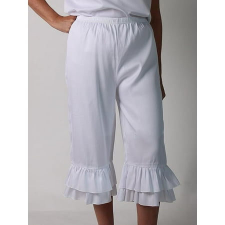 Making Believe Girls Renaissance Ruffle Bloomers (Large 10-11  White)