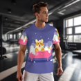 thumbnail image 3 of Wukai Dog Washes in a Bath Print Men's Short-Sleeved Mesh T-Shirt,Quick-Dry Short Sleeve Workout T-Shirt-Medium, 3 of 8