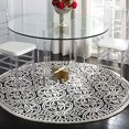 thumbnail image 2 of Safavieh Cambridge Collection CAM123E Handmade Moroccan Geometric Black and Ivory Premium Wool Round Area Rug (6' Diameter), 2 of 4