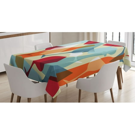 

Wine Tablecloth Modern Design Colorful Silhouettes of Glasses Bottles Fun Party Artistic Rectangular Table Cover for Dining Room Kitchen 60 X 84 Inches Light Blue Ruby Orange by Ambesonne