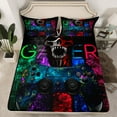 thumbnail image 2 of jejeloiu Kids Gamepad Controller Bed Sheets,Gamer Gaming King Sheets,Spooky Skull Sheet Set For Adults,Ultra Soft Home Decor,4-Piece, 2 of 7