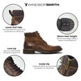 thumbnail image 2 of Windsorsmith Mens Brown Leather Casual Chelsea Chukka Ankle Boots - Beau, 2 of 9