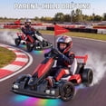 thumbnail image 4 of Licensed Porsche 36V Electric Go Kart for Kids,600W Drift Ride on Toys Ages 6-12, Adjustable Seat,LED Lights, 2 Speed Mode, Red, 4 of 10