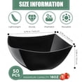 thumbnail image 3 of 50 Pcs Black Serving Bowls 16 oz Square Plastic Bowls Disposable Snack Salad Dishes Small Party Candy Bar Containers Taco Bar Serving Dishes for Buffet Chips Fruit, 3 of 6