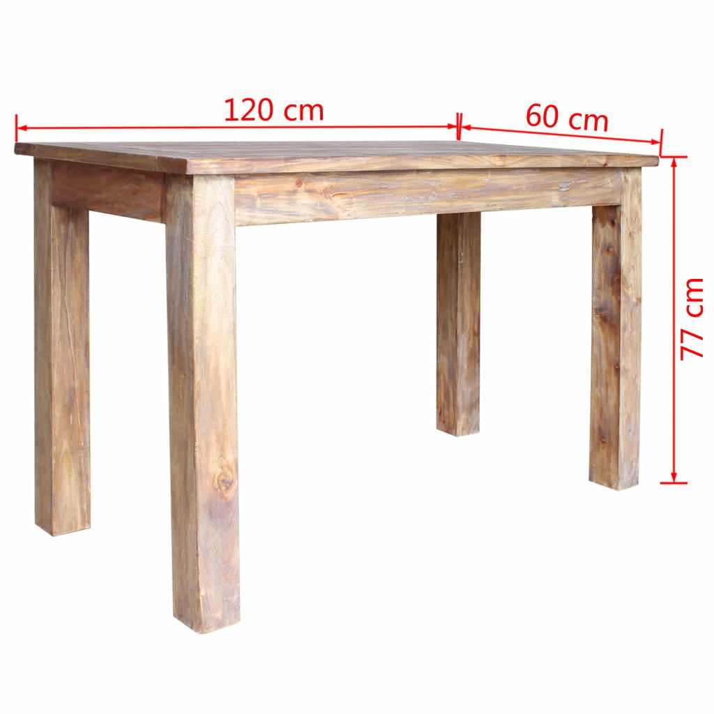 Kepooman Modern Rustic Solid Reclaimed Wood Rectangle Dining Table, 47.2" x 23.6" x 30.3", Brown Kepooman Modern Rustic Solid Reclaimed Wood Rectangle Dining Table, 47.2" x 23.6" x 30.3", Brown