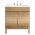 thumbnail image 2 of Modway Render 30" Particleboard Bathroom Vanity Cabinet in Oak/White, 2 of 4