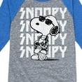 thumbnail image 3 of Peanuts - Snoopy Rock Name Repeat - Toddler And Youth Raglan Graphic T-Shirt, 3 of 5