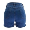 thumbnail image 6 of Gubotare Jean Shorts for Women Denim Women's Casual Ripped Denim Shorts High Rise Distressed Rolled Hem Jeans Shorts (Light Blue,Size M), 6 of 7