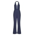 thumbnail image 4 of Ketyyh-chn99 Jumpsuits for Women Elegant Long Sleeve Jumpsuit for Women Dressy Tops Bodycon Full Length Long Pants Casual Flare Jumpsuits for Women Blue,XL, 4 of 5