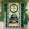 thumbnail image 3 of Green Themed St Patrick's Day Banner Clover Pattern Rainbow Backdrop Vintage Truck Design Shamrock Decor Luck Themed Display for St Patrick's Day Celebration Festival Indoor Decoration, 3 of 9