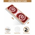 thumbnail image 4 of Red Ombre Stair Treads for Wooden Steps Indoor Runner Rug Carpet, Farmhouse Chic Tie Dye Abstract Retro Art 4 Pieces Peel and Stick Staircase Step Treads Covers Washable Throw Door Mats, 30"x8", 4 of 6