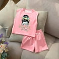 thumbnail image 2 of Piomll Girls Outfit Sets Summer 2 Pcs Cute Toddler Tank Top Shorts Casual Kids Outfits, 2 of 3