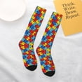 thumbnail image 6 of Womens Autism Awareness Puzzles Knee High Socks Comfy Thermal Boot Long Socks, 6 of 7