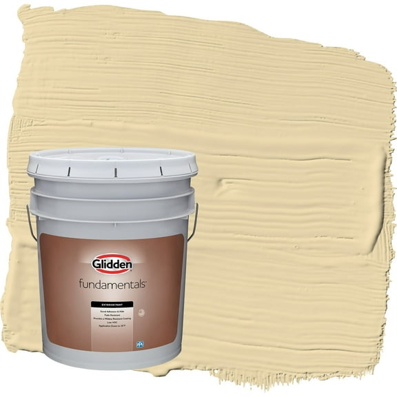 Glidden Fundamentals Caramelized Pears / Yellow Flat Exterior Paint, 5 Gallon
