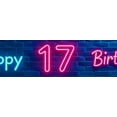 thumbnail image 3 of Neon Style Happy 17 Birthday Banner Backdrop Background Party Supplies Birthday Decoration Photography Props Birthday Party Decorations, 3 of 7