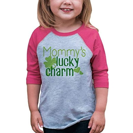 

7 ate 9 Apparel Girls St. Patrick s Day Vintage Baseball Tee Months Pink and Grey