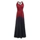 thumbnail image 2 of Vestido largo para mujer, vestido largo formal de fiesta de dama de honor fluido de noche Ombre Irfora borgoña/Extragrande, 2 of 7