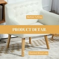 thumbnail image 4 of HOMCOM Fauteuil d'Appoint Moderne, Fauteuil à Accoudoirs Rembourré en Lin, Fauteuil Club Capitonné, 4 of 10