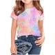 thumbnail image 1 of Camisetas de Cuello de Tripulación de Manga Corta para Mujeres Camiseta Impresa Inspirada en Acuarela para Niños de Edades 8-14, 1 of 5