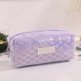 thumbnail image 7 of PYURTEP Pencil Case Glittery Rhombus Pattern Pencil Pouch Large Capacity Pencil Bag Portable Zipper Pouch for Stationery, School, Office, 7 of 7